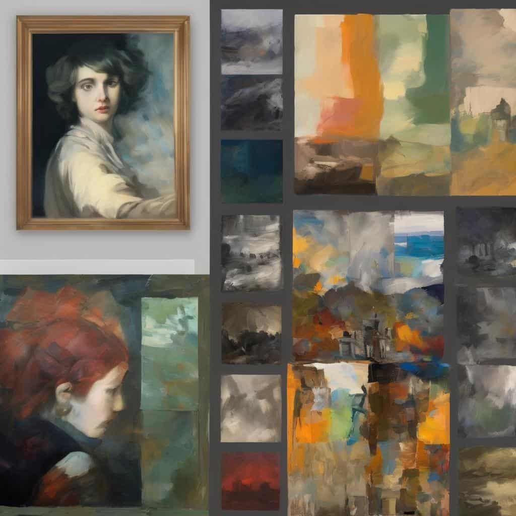 Ζωγραφική σύγχρονης τέχνης, δημιουργικότητα και καλλιτεχνική σκηνή.